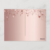 ブライダルシャワーバラ金ゴールド滴星の招待 ポストカード (裏面)