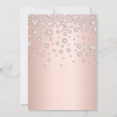 ブライダルシャワーバラ金ゴールド花模様 招待状 (裏面)