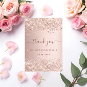 ブライダルシャワーバラ金ゴールド赤面スパークル サンキューカード