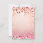 ブライダルシャワーバラ金ゴールド赤面ピンク 招待状 (裏面)