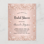 ブライダルシャワーバラ金ゴールド輝 インビテーションポストカード (正面)