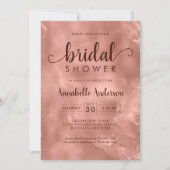 ブライダルシャワーバラ金ゴールド金属エレガントフローラ 招待状 (正面)