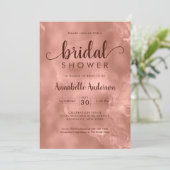 ブライダルシャワーバラ金ゴールド金属エレガントフローラ 招待状 (スタンド正面)