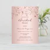 ブライダルシャワーバラ金ゴールド銅滴星 招待状 (スタンド正面)