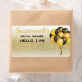 ブライダルシャワーバルーン金ゴールドグリッター名タグ ラベル (インサイチュ)