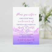 ブライダルシャワーパステルズピンク波海トロピックグラデーション 招待状 (スタンド正面)