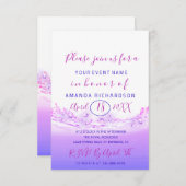 ブライダルシャワーパステルズピンク波海トロピックグラデーション 招待状 (正面/裏面)