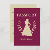 ブライダルシャワーパスポート 招待状 (正面/裏面)