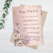 ブライダルシャワーパリバラ金ゴールドエッフェルタワー 招待状