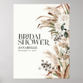 ブライダルシャワーパンパスウェルカムモダンボーホパーティー ポスター (正面)