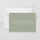 ブライダルシャワーパンパスグラスセージ感謝していグリーン ノートカード (裏面)