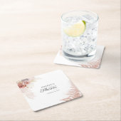 ブライダルシャワーパンパスグラスタンテラコッタ スクエアペーパーコースター (インサイチュ)