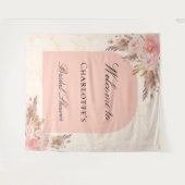 ブライダルシャワーパンパスグラスバラ金ゴールド赤面アーチ タペストリー (正面(横))