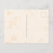 ブライダルシャワーパンパスグラスバラ金ゴールド赤面花模様 インビテーションポストカード (裏面)