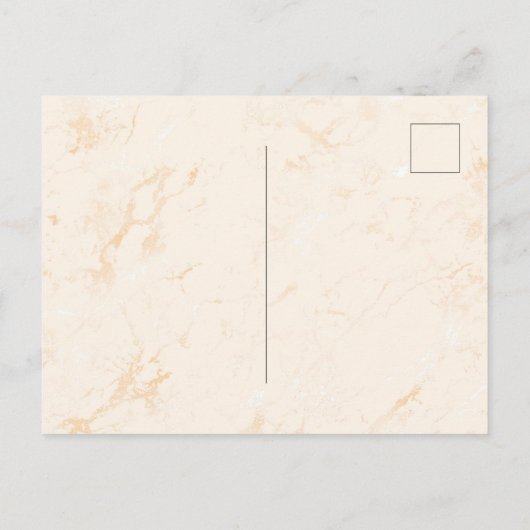 ブライダルシャワーパンパスグラスバラ金ゴールド赤面花模様 インビテーションポストカード (裏面)