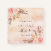 ブライダルシャワーパンパスグラスバラ金ゴールド ノートブック (正面)