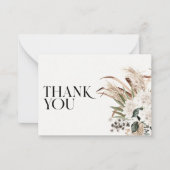 ブライダルシャワーパンパスグラスホワイト自然感謝していユー ノートカード (正面)