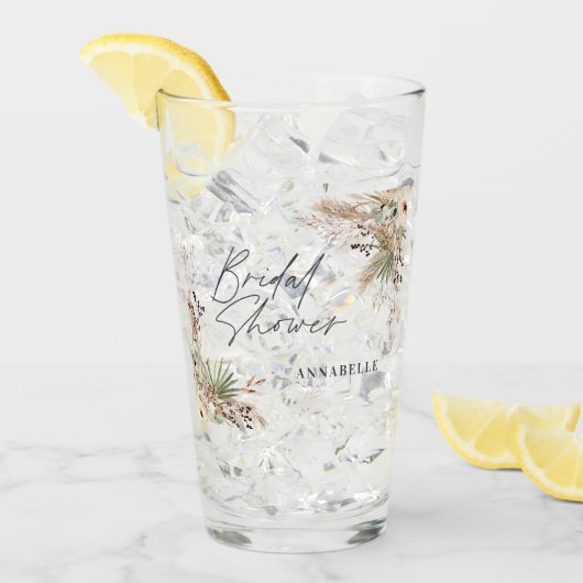 ブライダルシャワーパンパスグラスモダンフローラエレガント タンブラーグラス (アイス正面)