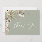 ブライダルシャワーパンパスグラスモダンボホエレガントータ サンキューカード (正面)
