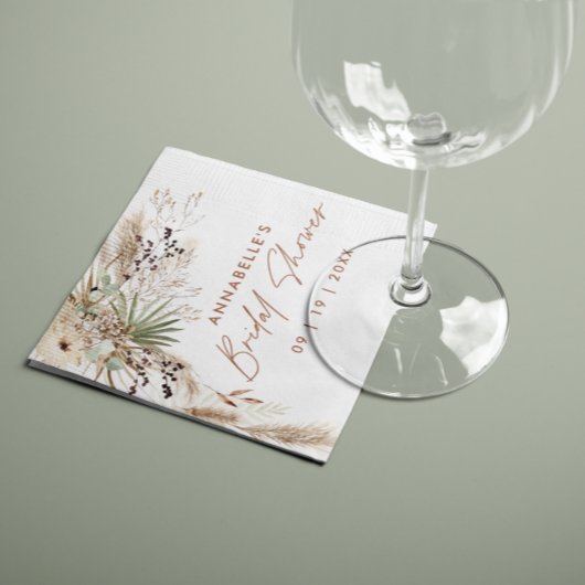 ブライダルシャワーパンパスグラスモダンボホエレガント昼寝 スタンダードランチョンナプキン