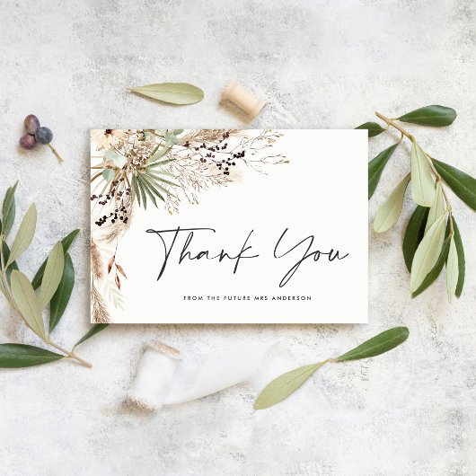 ブライダルシャワーパンパスグラスモダンボーエレガントホ 招待状