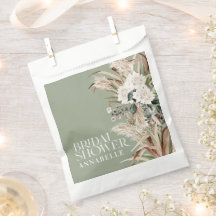 ブライダルシャワーパンパスグラスモダンボーホパーティー賛成