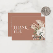 ブライダルシャワーパンパスグラス感謝していテラコッタ ノートカード (正面/裏面インサイチュ)