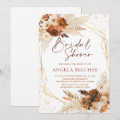 ブライダルシャワーパンパスグラス秋秋招待状 招待状 (正面/裏面)