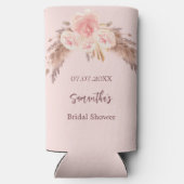 ブライダルシャワーパンパスグラス ローズゴールド フラワー ネーム スリム缶クーラー (裏面)