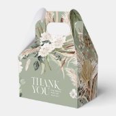 ブライダルシャワーパンパスセージグリーンモダンボホパーティー フェイバーボックス (裏面サイド)