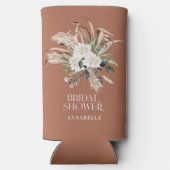 ブライダルシャワーパンパステラコッタボホパーティー賛成 スリム缶クーラー (裏面)