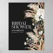 ブライダルシャワーパンパステラコッタモダンブラックフォーム ポスター (正面)