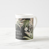 ブライダルシャワーパンパスブラックボモダンーホパーティー賛成 ボーンチャイナマグカップ (正面右)