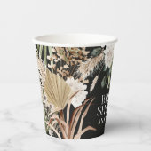 ブライダルシャワーパンパスブラックボモダンーホパーティー賛成 紙コップ (正面)