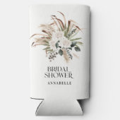 ブライダルシャワーパンパスホワイトナチュラルパーティーの好意 スリム缶クーラー (裏面)