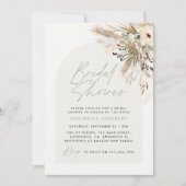 ブライダルシャワーパンパスユーカリモダンセージグリーン 招待状 (正面)