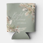 ブライダルシャワーパンパスユーカリモダンセージグリーン 缶クーラー (正面)