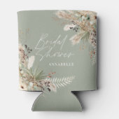 ブライダルシャワーパンパスユーカリモダンセージグリーン 缶クーラー (裏面)