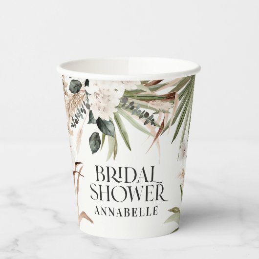 ブライダルシャワーパンパ自然モダン党支持 紙コップ (左)
