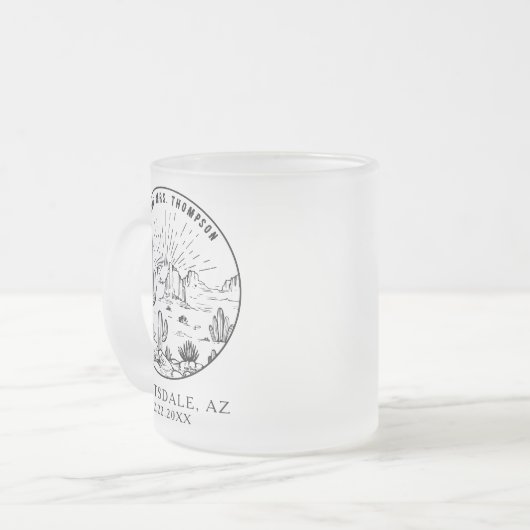 ブライダルシャワーパーソナライズされたギフトエレガント フロストグラスマグカップ (正面左)