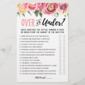 ブライダルシャワーパーソナライズされたゲームの上または下 (正面)