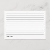 ブライダルシャワーパーソナライズされたハートレシピカード (裏面)