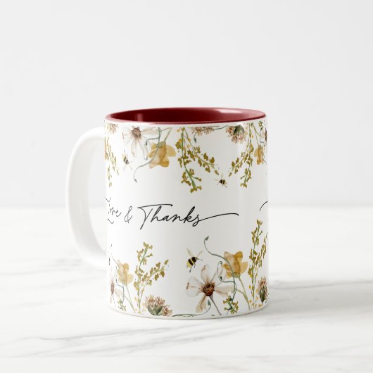 ブライダルシャワーパーソナライズされたパーティー好意モメント ツートーンマグカップ (正面左)