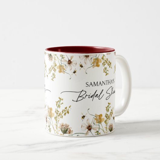 ブライダルシャワーパーソナライズされたパーティー好意モメント ツートーンマグカップ (正面右)
