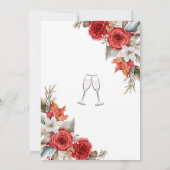 ブライダルシャワーパーソナライズされたフローラバラグリーナリー 招待状 (裏面)