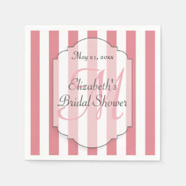 ブライダルシャワーパーソナライズされたモノグラムピンク スタンダードカクテルナプキン
