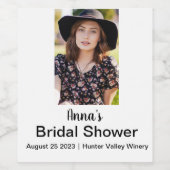 ブライダルシャワーパーソナライズされた名（写真） ワインラベル (シングルラベル)