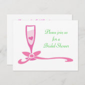 ブライダルシャワーパーティの招待状パーソナライズされたピンク 招待状 (正面/裏面)