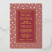 ブライダルシャワーパーティの招待状フローラテンプレート 箔招待状 (正面)