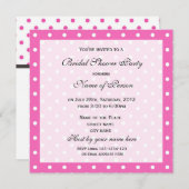ブライダルシャワーパーティの招待状、ピンク水玉模様 招待状 (正面/裏面)